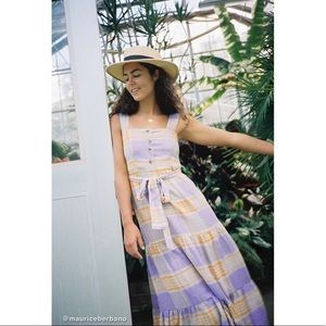 UO Sankaty Linen Ruffle Maxi Dress